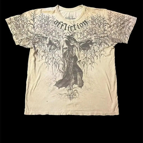 100% Cotton Y2K Affliction Style Graphic T Shirt Gothic Grunge 2000s Unisex