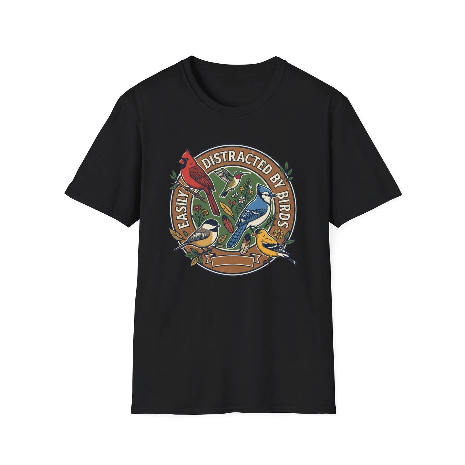 Easily Distracted By Birds Birdwatching Bird Lover Nature Funny Gift Tee Shirt