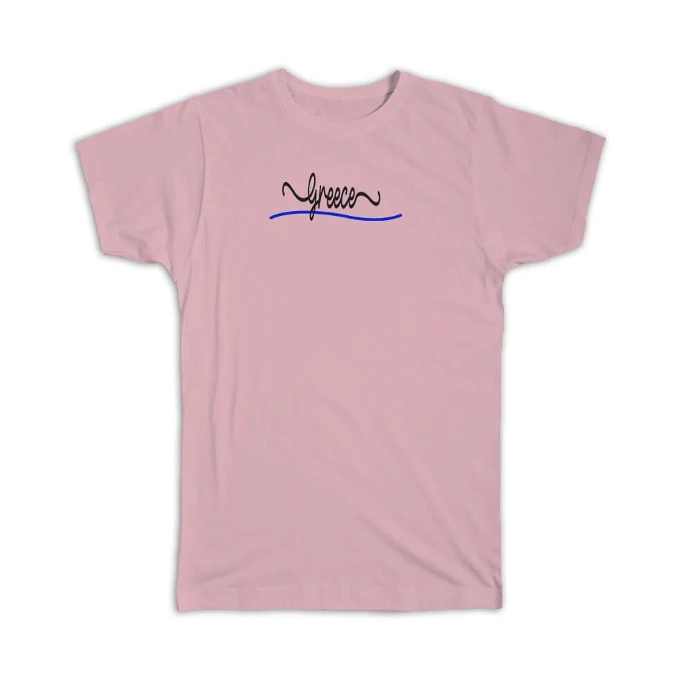 Gift T-Shirt : Greece Flag Colors Greek Travel Expat Country Minimalist