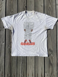 Vintage Ginger Abstract Graphic Tee White Art Shirt Minimalist Double Sided