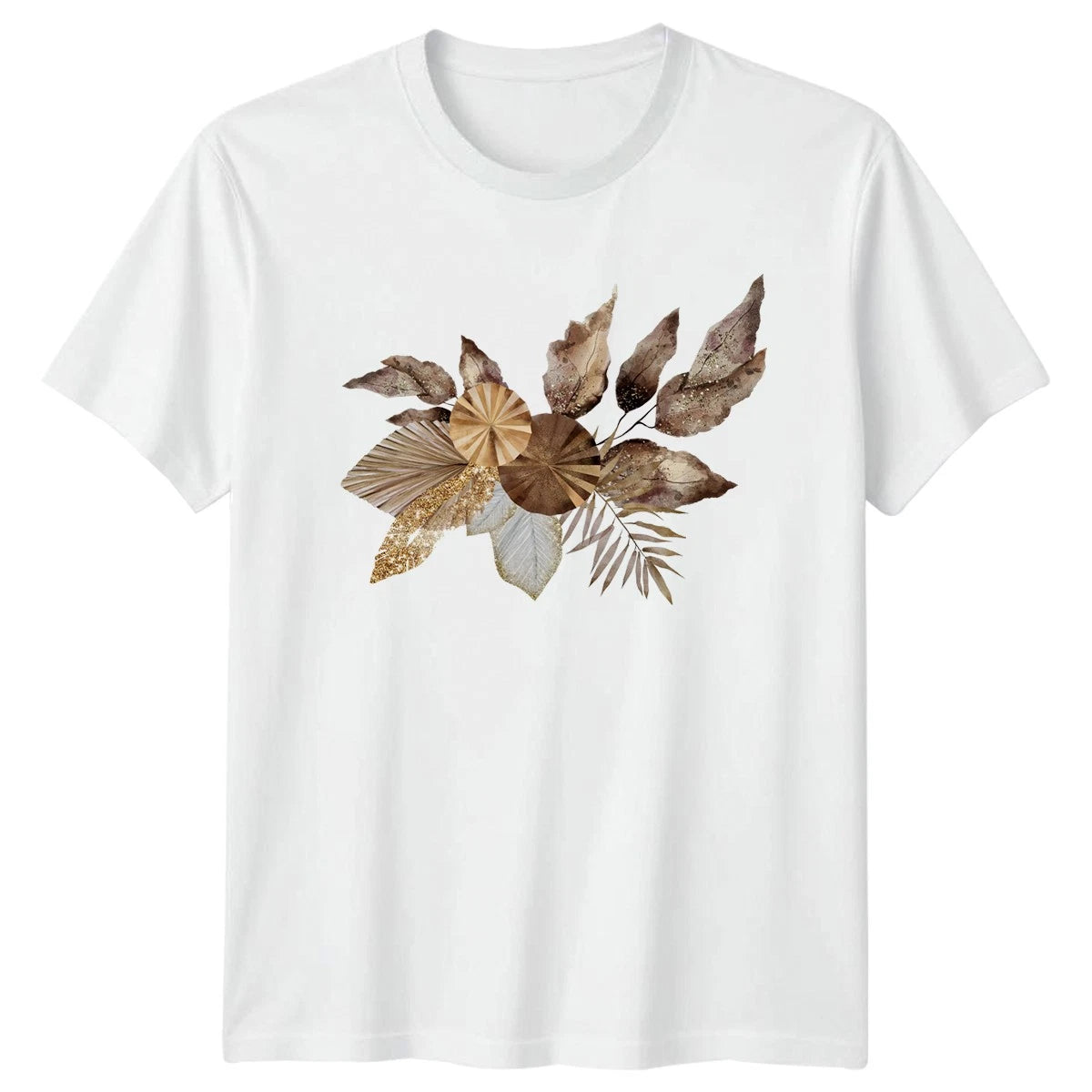 Boho Botanical Abstract Foliage T-Shirt Modern Tropical Fashion