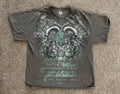 Urban Legends Skull Wings Graphic T-Shirt Faded Black Mens Large Distressed Y2K