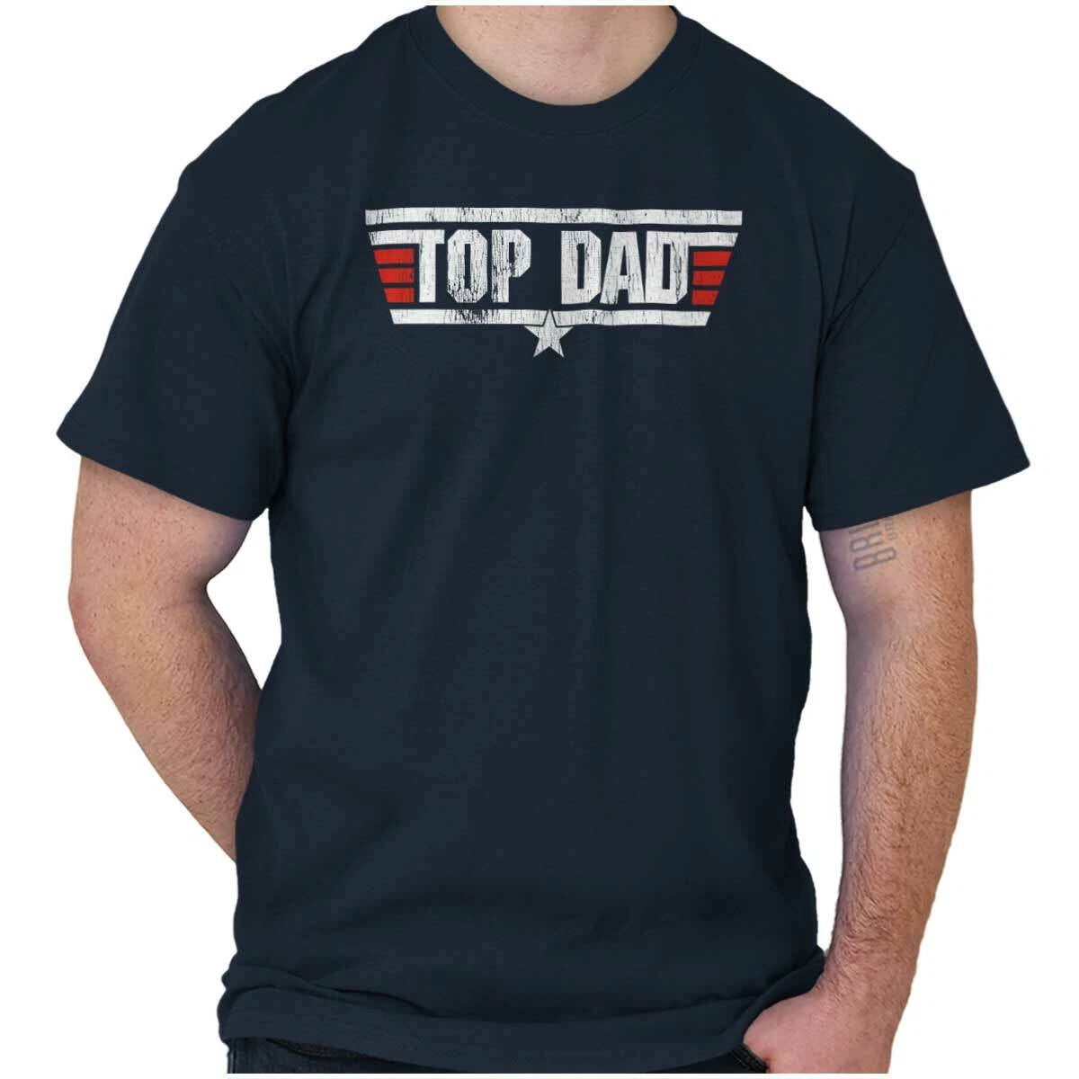 Top Dad Father's Day Best Ever Birthday Gift Mens Casual Crewneck T Shirts Tees