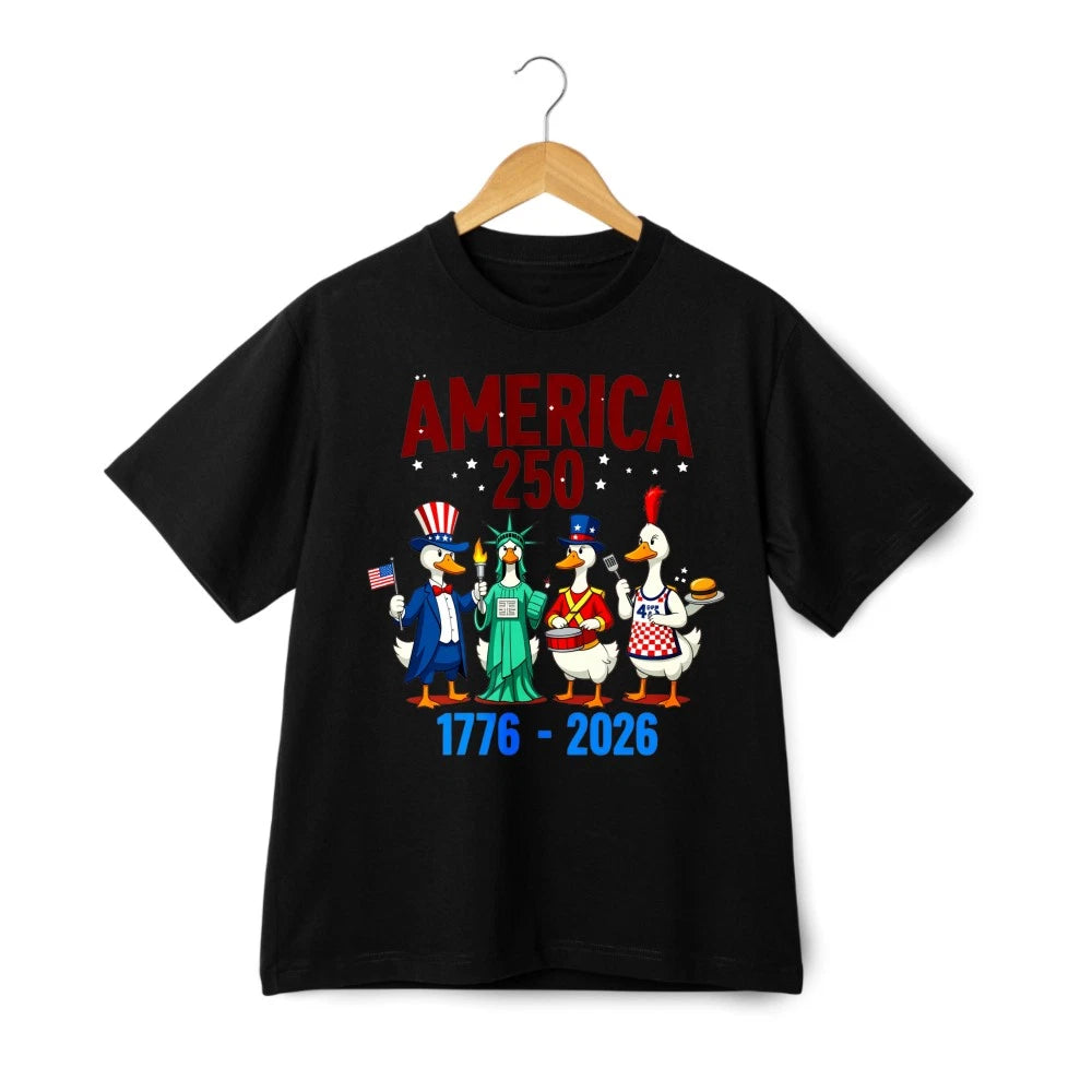 Vintage America 250 Patriotic Ducks T-Shirt Unisex 4th of July Funny Gift Tee