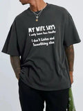 Funny Graphic Tee Men’s XL Father’s Day Husband Dad “Wife Says” T-shirt Black