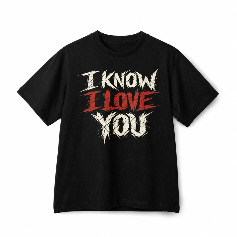 I Know I Love You Bold Text Romantic Casual Cotton T-Shirt Unisex Casual T-Shirt