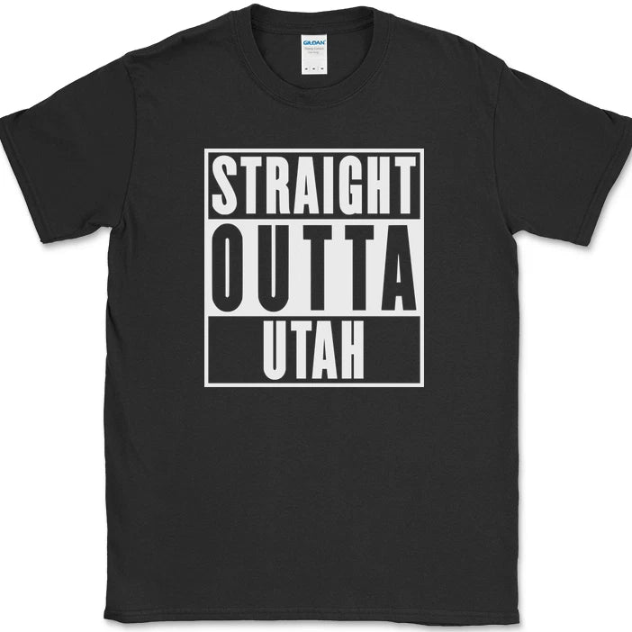 Straight Outta Utah T-Shirt Funny Humor State Pride Home US Novelty Tee