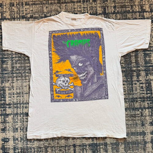 90s THE CRAMPS BAD MUSIC FOR BAD PEOPLE Vintage T-Shirt Reprint