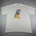 Vintage 90s GTE Visa Promo T-Shirt Men's Size XL White Single Stitch Dog Pop Art
