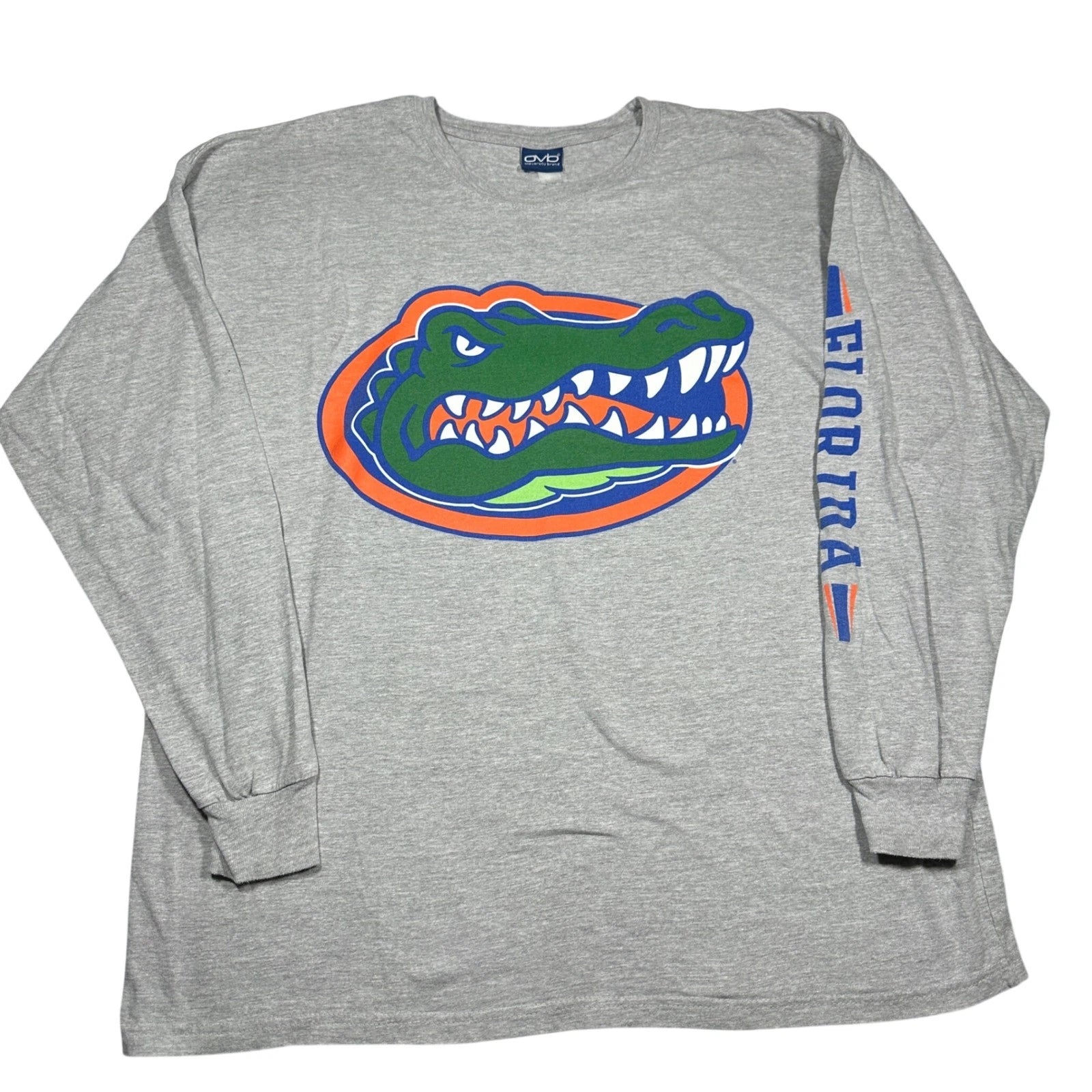 Y2K Old Varsity Florida Gators Long Sleeve  Sleeve Hit Shirt Gray Mens Large OVB