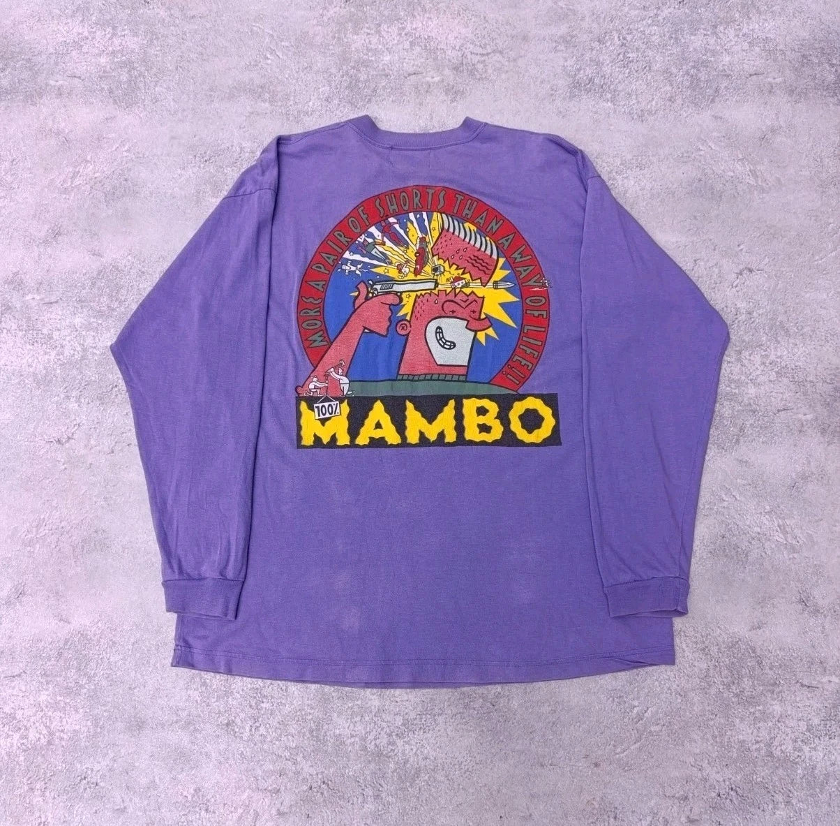 Vintage Mambo Long Sleeve T Shirt 100% Australia 80s Mens Size XL Richard Allan