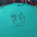 Vintage 90s Manatee Florida Baby Turquoise Shirt Blue Men's XL Nature Ocean Cute