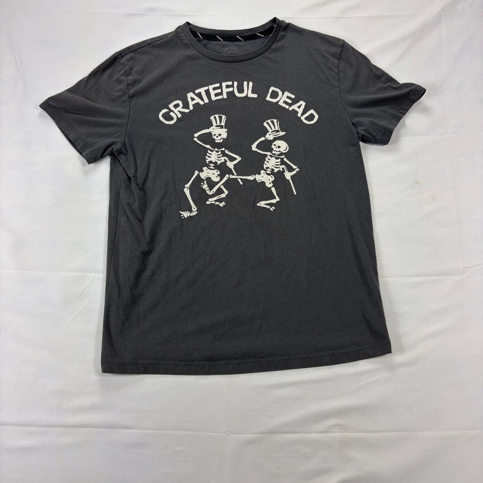 Grateful Dead Dancing Skeletons Graphic Band T-Shirt Small Charcoal Gray Rock