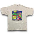 VTG 90s USA Liquid Blue Los Angeles Hollywood Pop Art T Shirt Mens XL White Rare