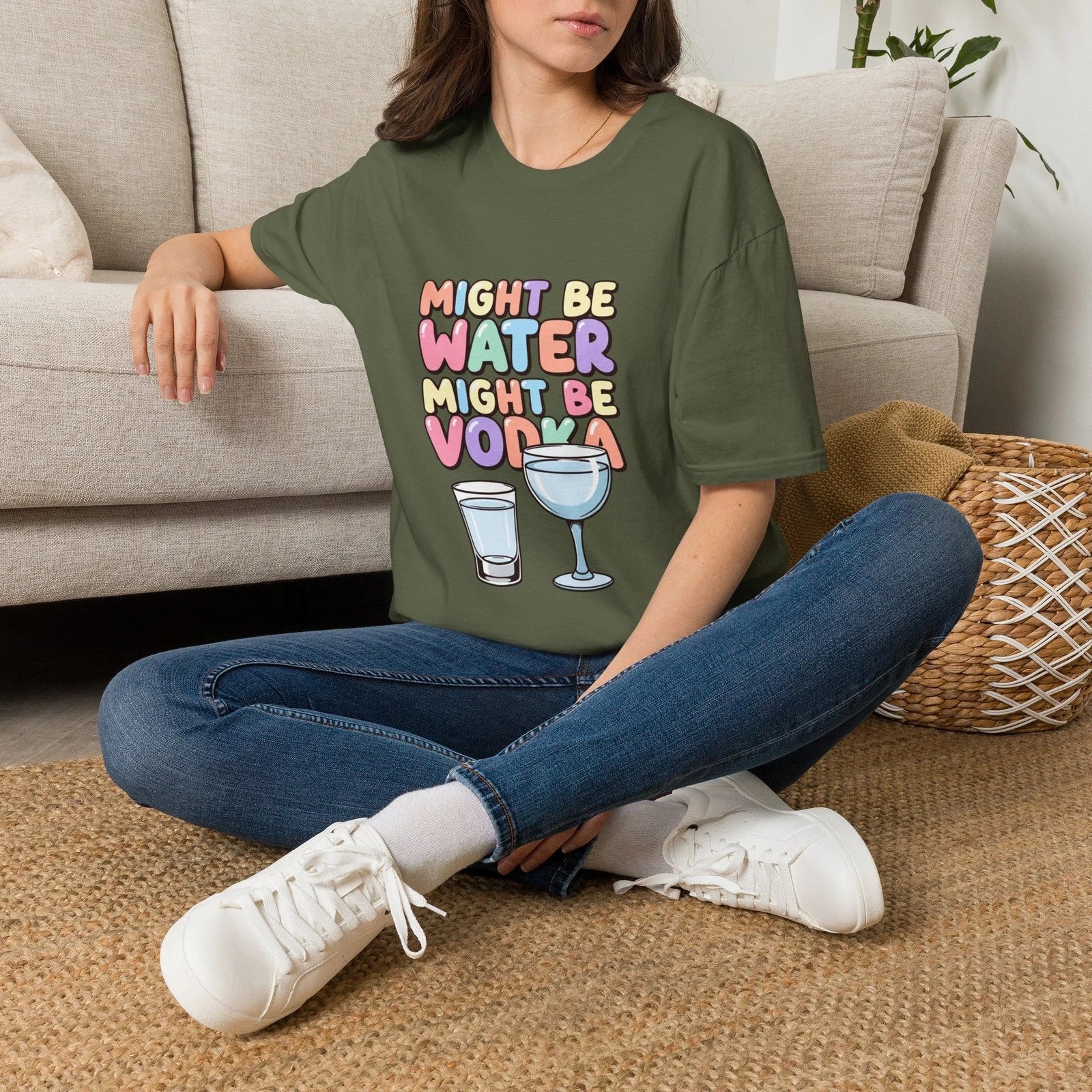Might Be Water Might Be Vodka T-Shirt | Funny Boozy Graphic