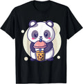 Cute Kawaii Panda Drinks Boba Bubble Tea Kawaii Aesthetic T-Shirt