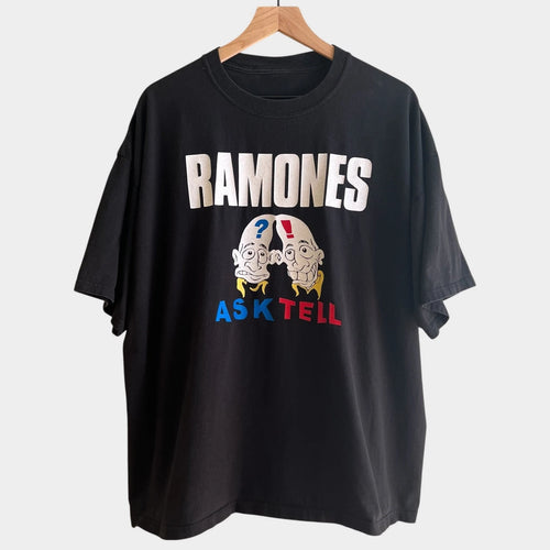 1990's Ramones "Ask Tell' Vintage Punk Band Tee Shirt S-5XL