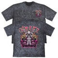 On Prayer Mens Carbon Grey Heavyweight 240gsm Vintage T-Shirt Skull Gift For Him
