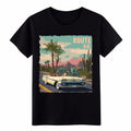 Route 66 Classic Convertible T-Shirt -Retro Desert Highway Road Trip Graphic Tee