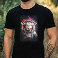 Mens Cow as Astronaut Motif Cotton T-Shirt Size XS to 5XL