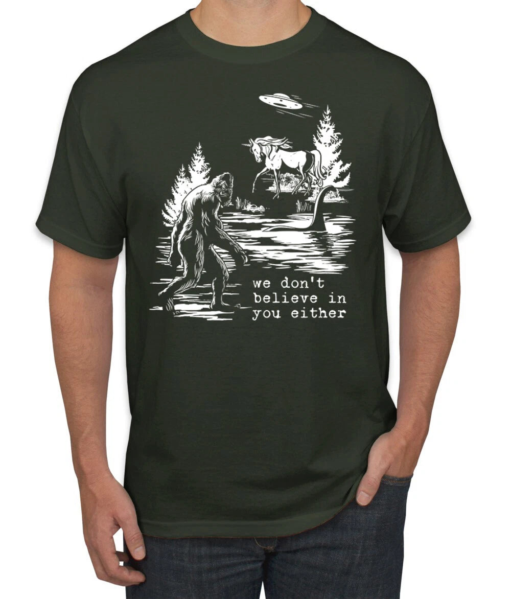 We Don't Believe Either Bigfoot Unicorns Men T-Shirt