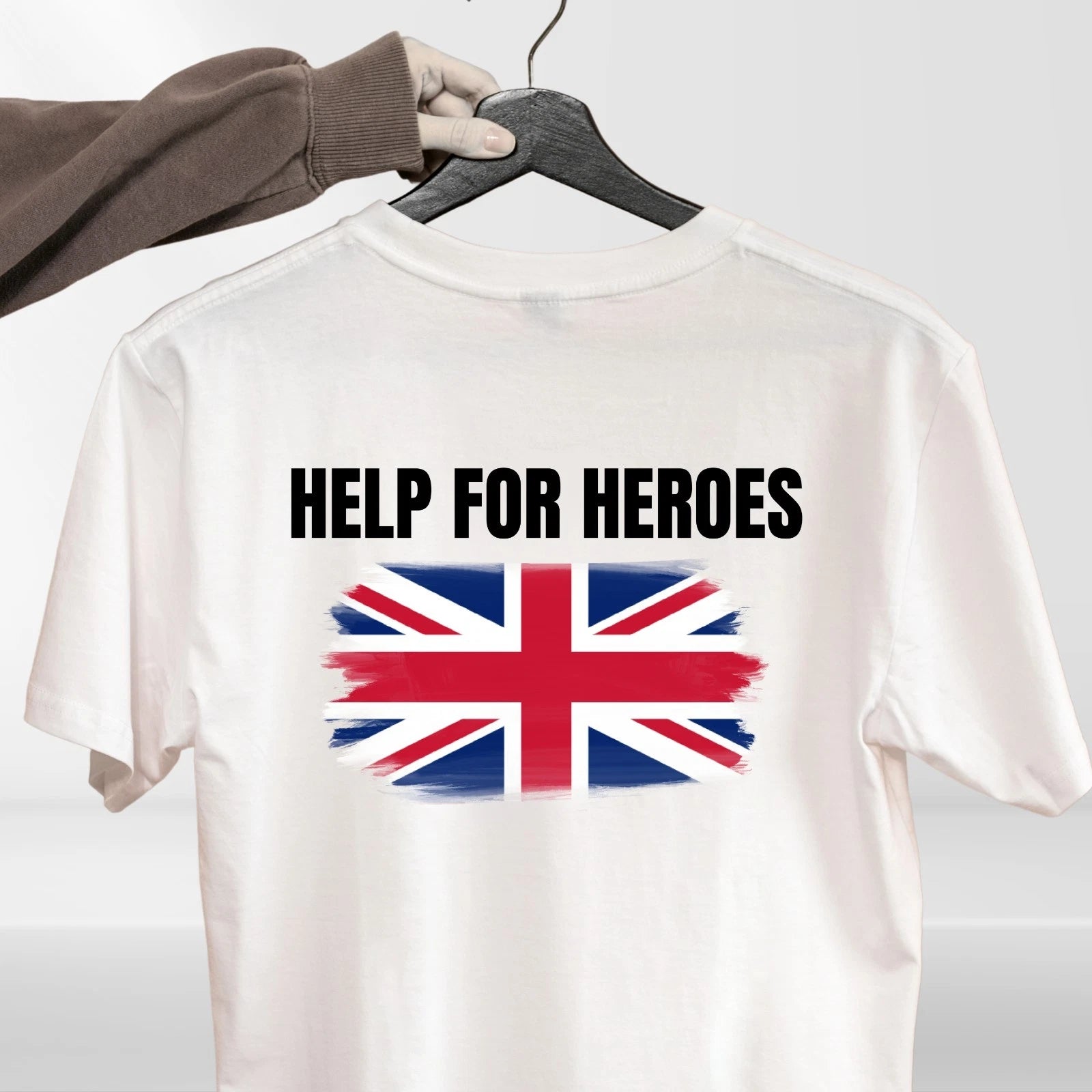 Help For Heroes Inspired Union Flag Graphic T-Shirt Flag Unisex Tee