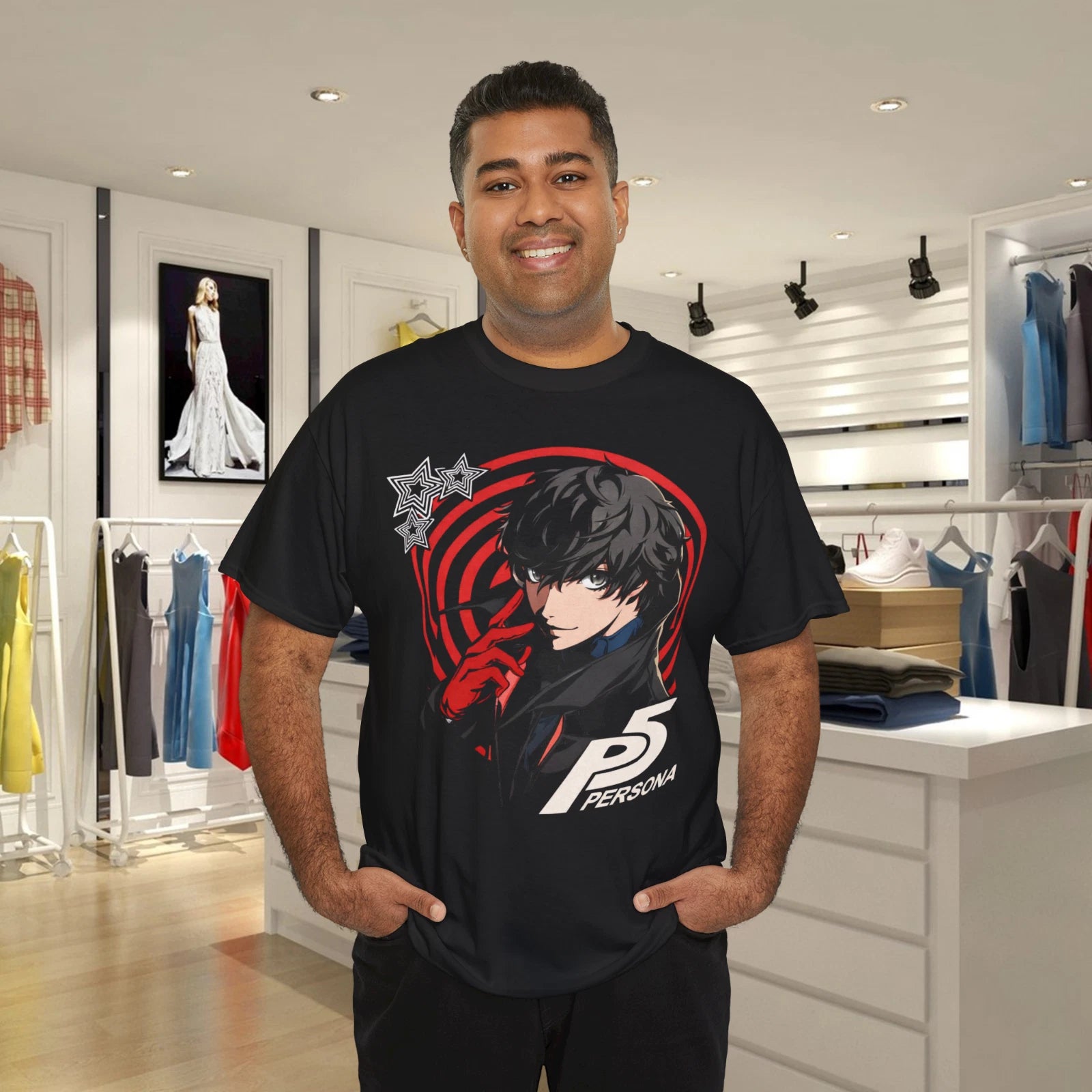 Persona 5 Protagonist Black Graphic T-Shirt