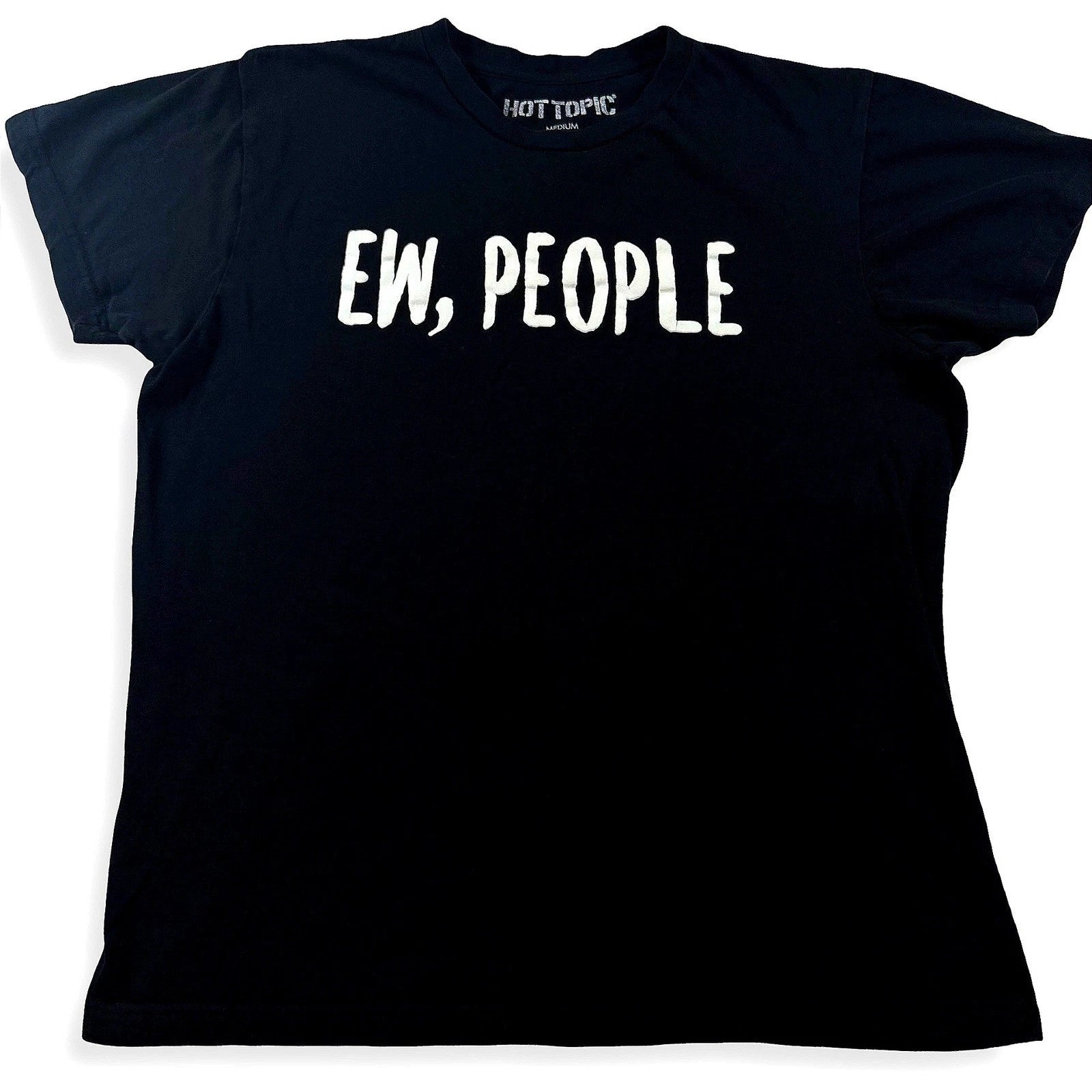 Hot Topic Ew People Graphic Tee Black Cotton Short Sleeve T-Shirt Mens Medium