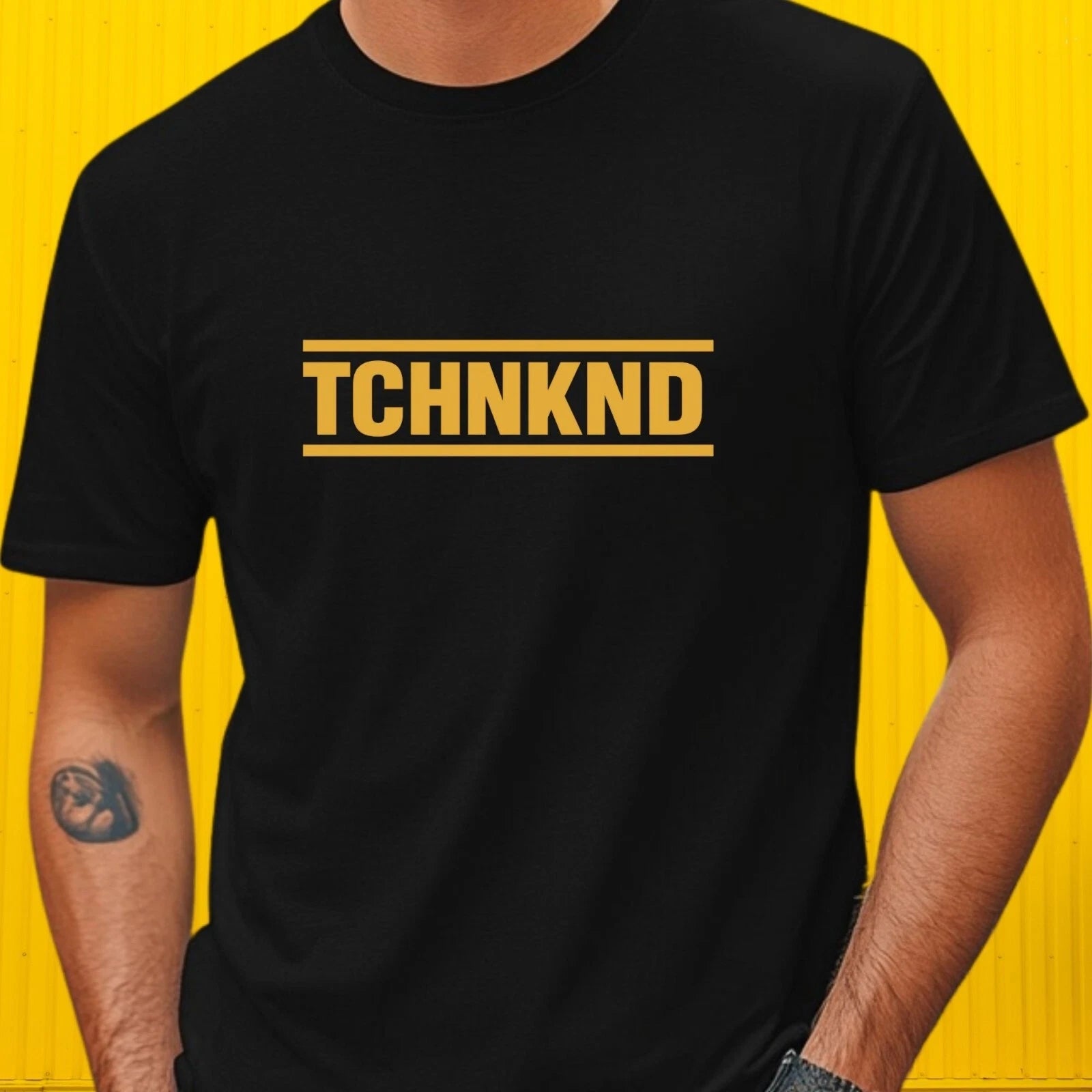 Mens T-Shirt tchnknd technokind Motif Cotton Size XS to 5XL