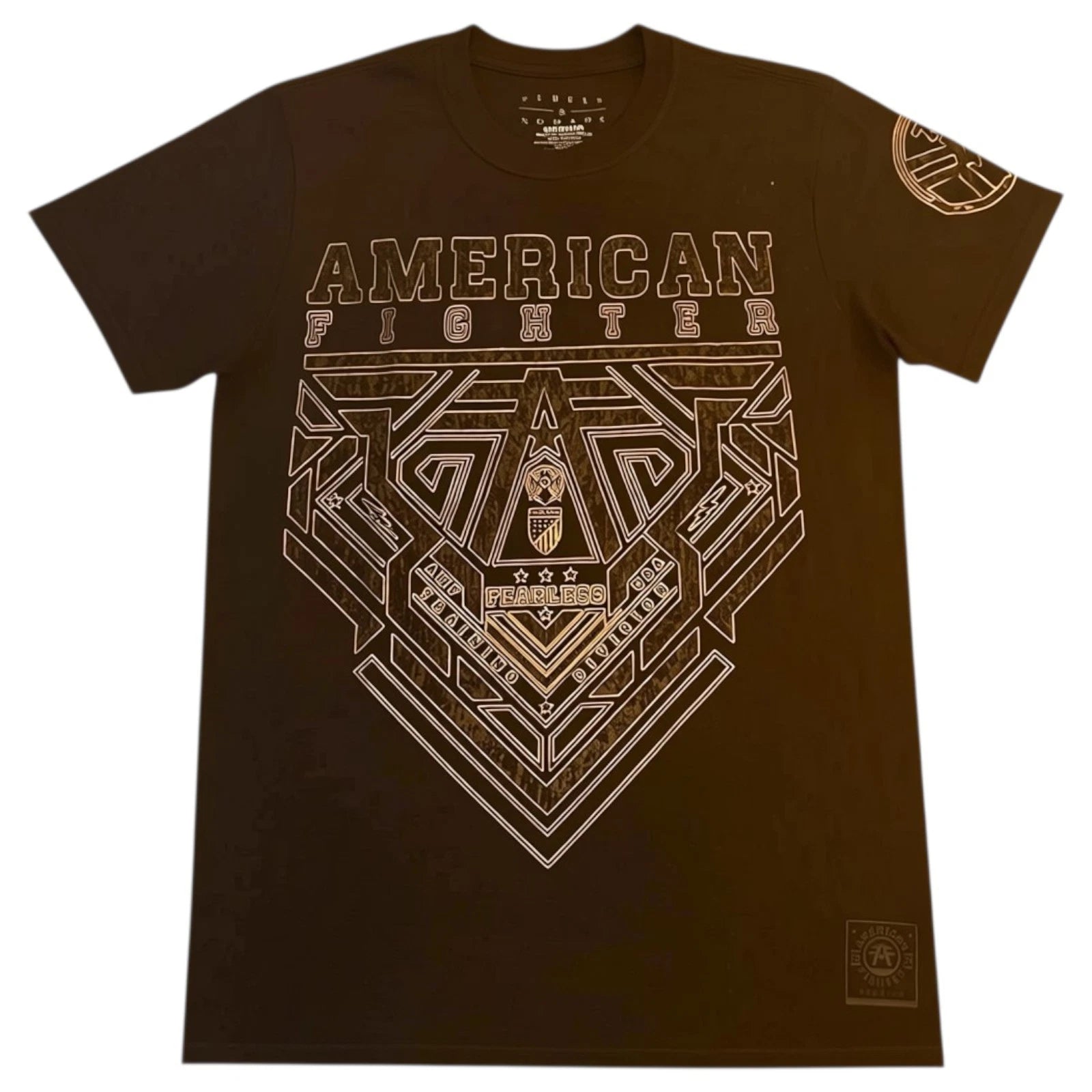New Men's American Fighter Premium Athletic MMA Tattoo Black T-Shirt XS-4XL