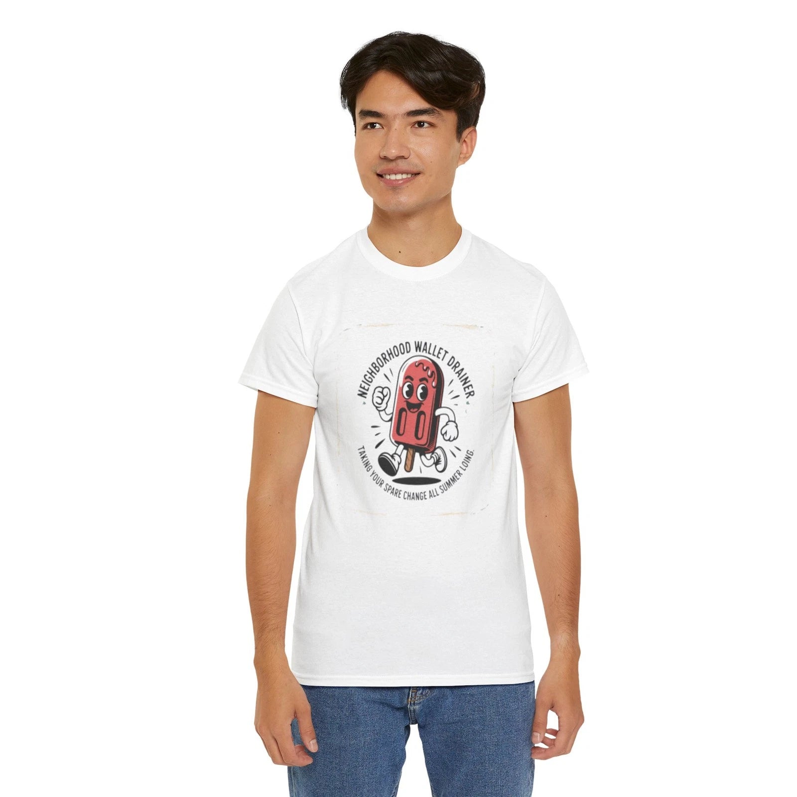 Funny Ice Cream Man T Shirt Distressed Popsicle Novelty Truck Driver Humorous