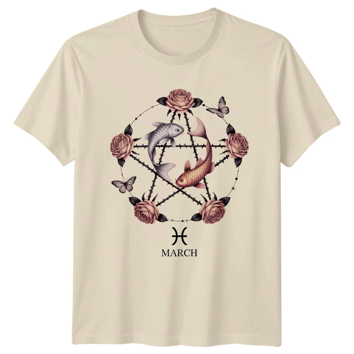 March Womens T-Shirt Pisces Zodiac March Birthday Gift For Her