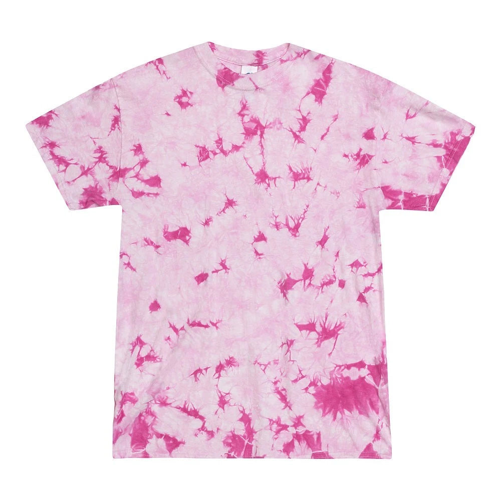 Tie Dye Crystal Pink  Adult & Kids Sizes, S M L XL 2XL 3XL Cotton Colortone