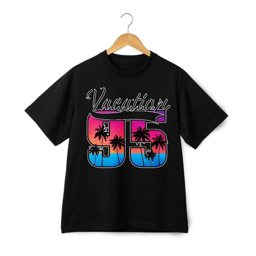 Retro 1995 Vacation Sunset Palm Tree 95 T-Shirt Beach Breeze T-Shirt