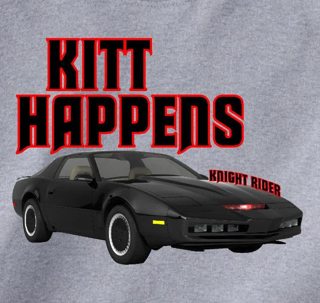 KITT HAPPENS - Knight Rider -  T-Shirt fun 80s TV show David Hasselhoff Trans Am