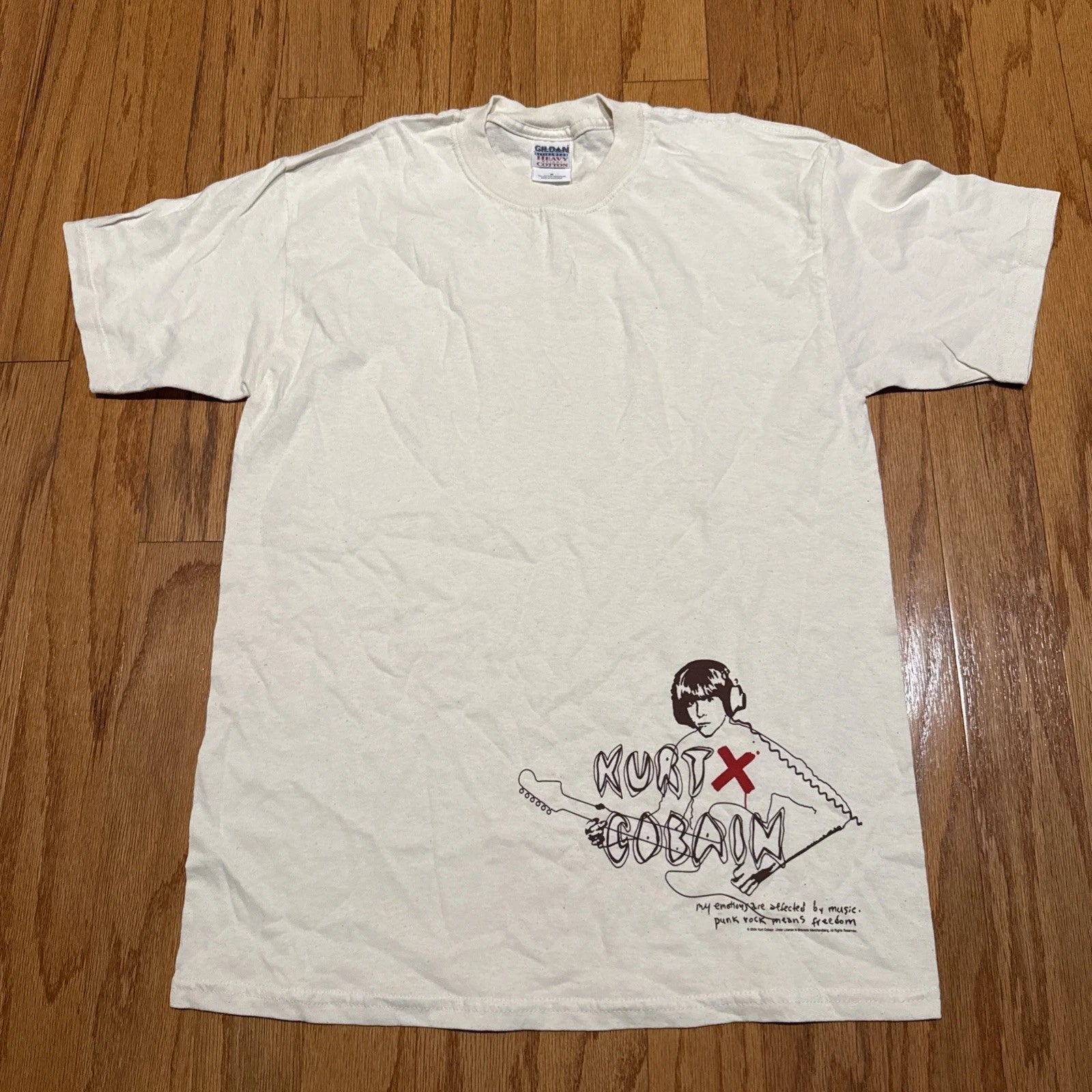 Vintage Kurt Cobain Nirvana 2005 My Emotions are Affected by Music T Shirt M