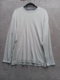 Van Heusen Men’s XL Gray Long Sleeve Crewneck Shirt Cotton Layering Essential