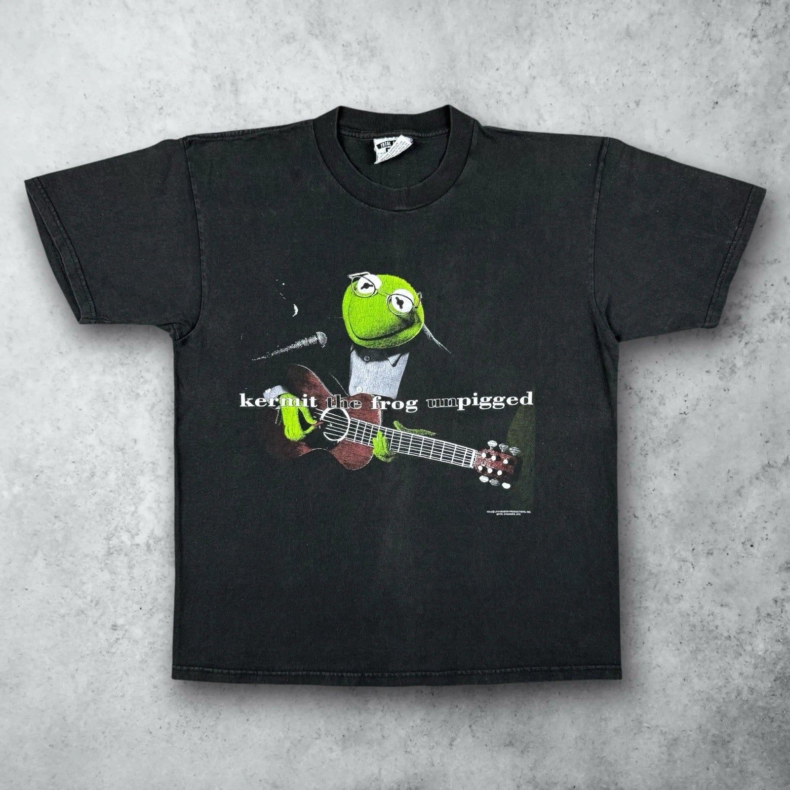Vintage 90s Kermit The Frog Unpigged MTV Parody T-Shirt Size Large Jim Henson