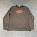 Y2K Old Navy Shirt Mens Small Charcoal Gray Cotton Graphic Print Streetwear