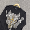 Y2K Thirty Single Long Sleeve Shirt Men's Large Skeletons Cotton Blend Grunge