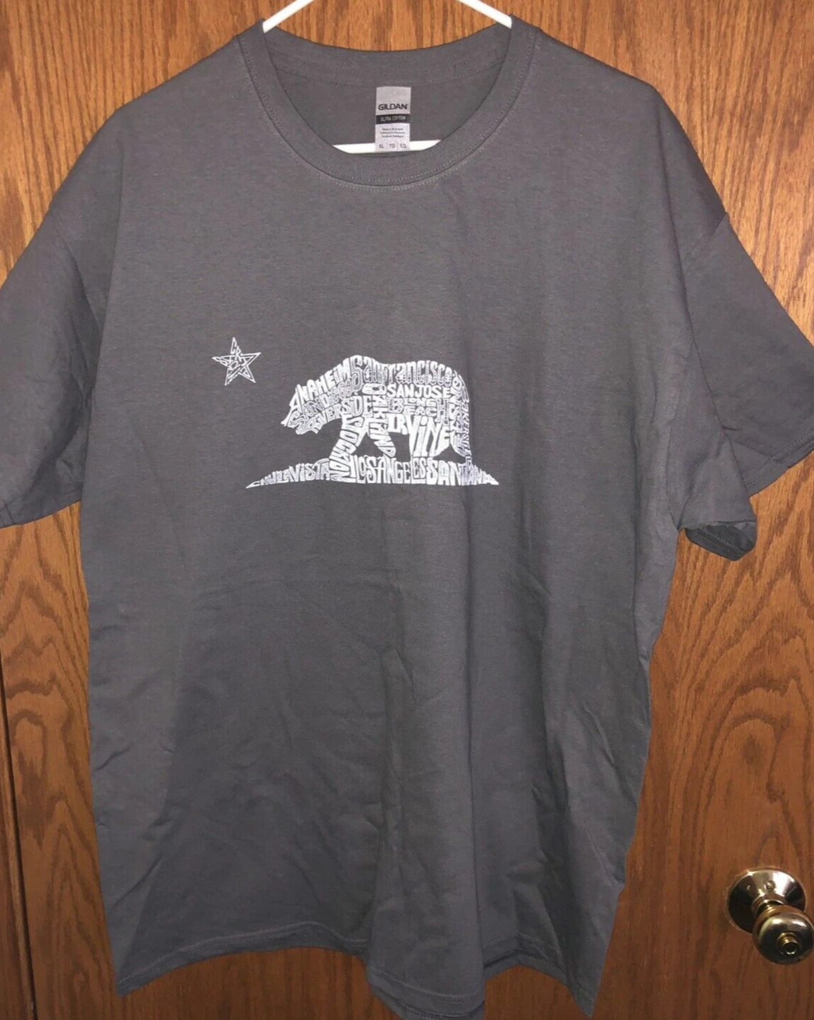 L.A. Pop Art California Cities T-Shirt Gray Short Sleeves Cotton Men Sz XL NWOT