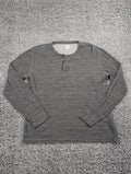 GAP Shirt Men Medium Gray Henley Casual Preppy Minimalist Long Sleeve Pullover