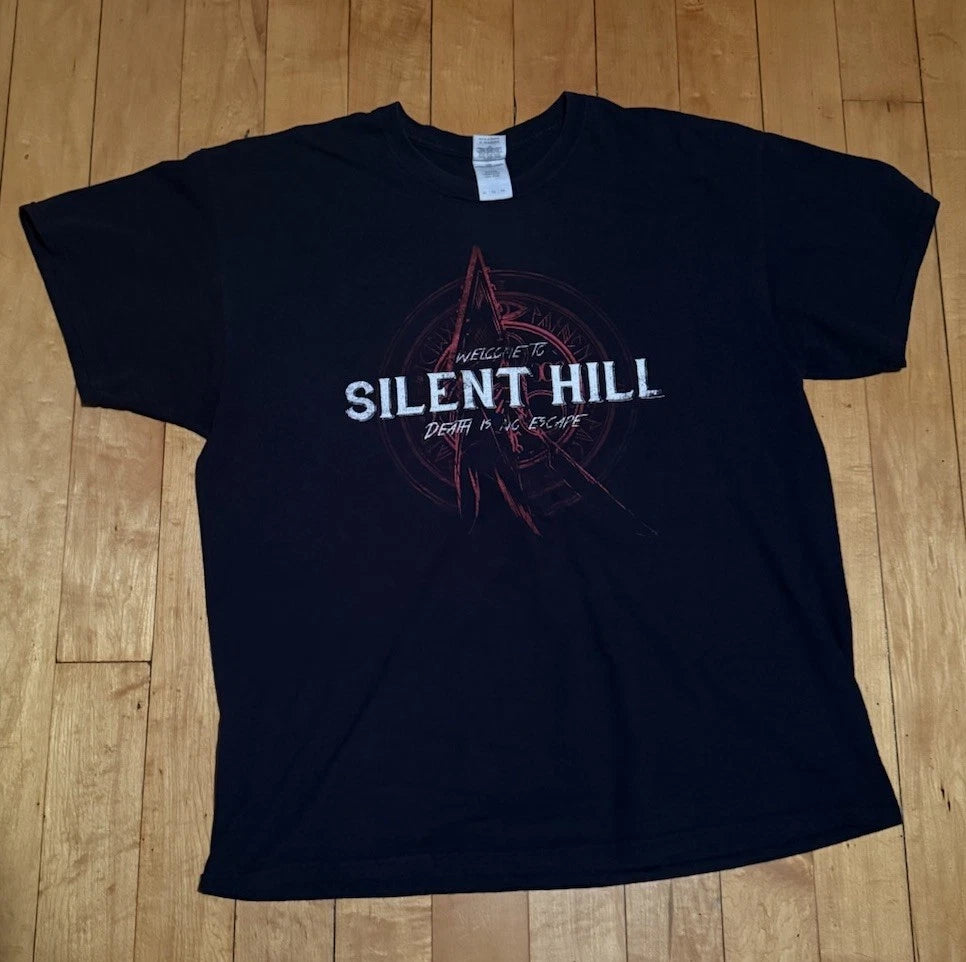 Vintage Y2K Silent Hill Death Is No Escape T-shirt Horror Game Movie Size XL