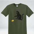 Funny Cat Knocking Crown Anti King Humor Minimalist Graphic T-Shirt