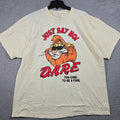 DARE Lion SHIRT Mens 2XL XXL Yellow Keep Kids OFF Drugs Daren Just Say No 90 NWT