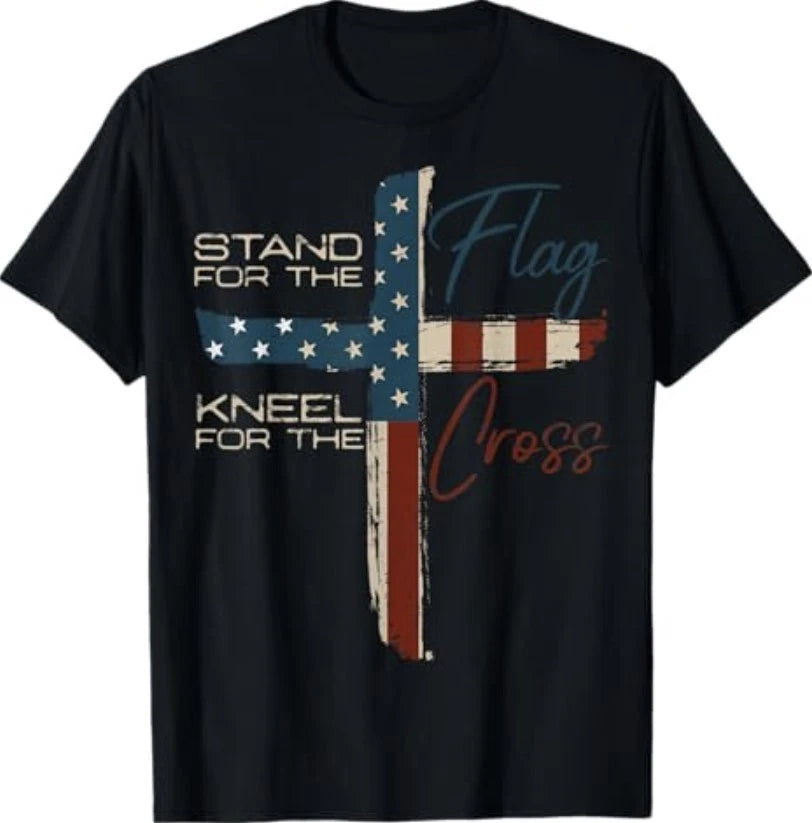 USA Flag Religious Quote 4th of July Christian Faith T-Shirt