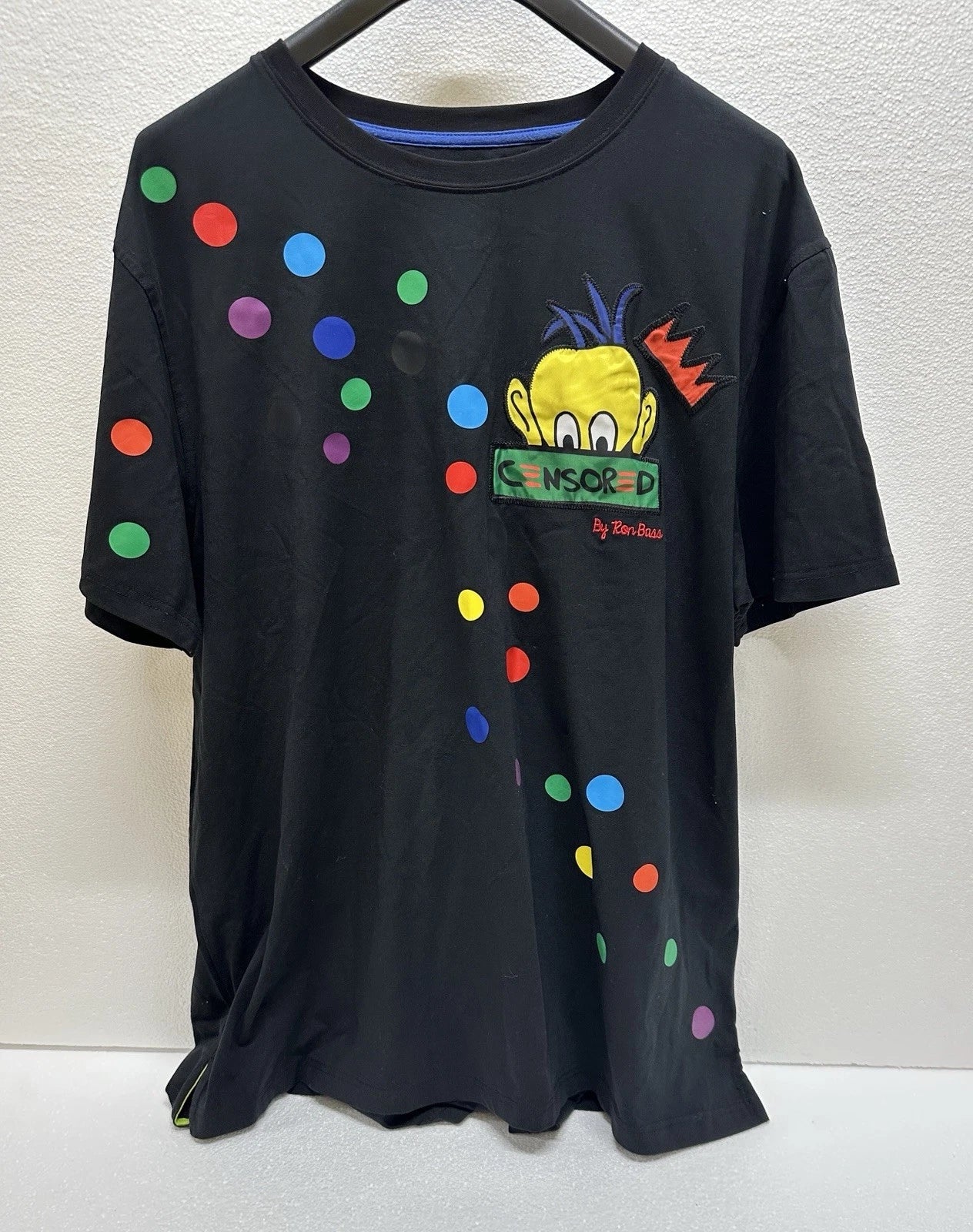 Ron Bass CENSORED Graphic Tee Polka Dot Black T-Shirt Size 3XL - Excellent Cond