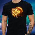 Mens Gold Pizza Motif Cotton T-Shirt Size XS to 5XL