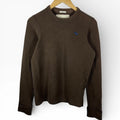 Vintage Y2K Abercrombie & Fitch Brown Thermal Knit Longsleeve top Small Muscle