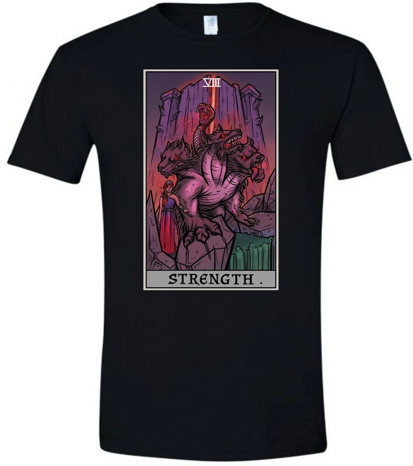 Strength Tarot Card Shirt Pagan Witch Shirt Wiccan T Shirts Cerberus Persephone